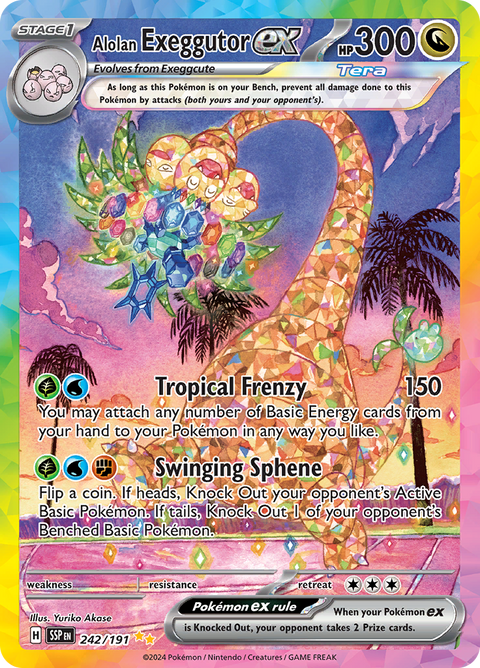 Alolan Exeggutor ex 242/191 from Surging Sparks (SSP) - Special Illustration Rare English Pokémon TCG single card