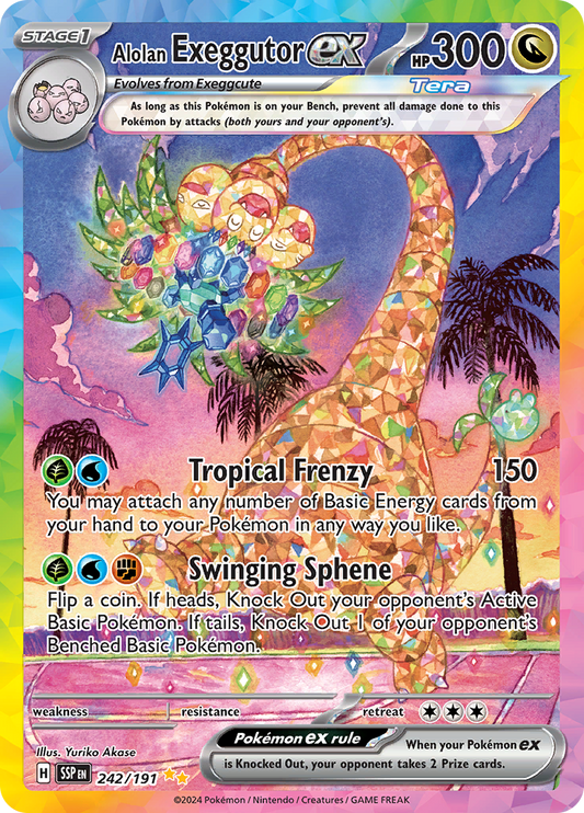 Alolan Exeggutor ex 242/191 from Surging Sparks (SSP) - Special Illustration Rare English Pokémon TCG single card