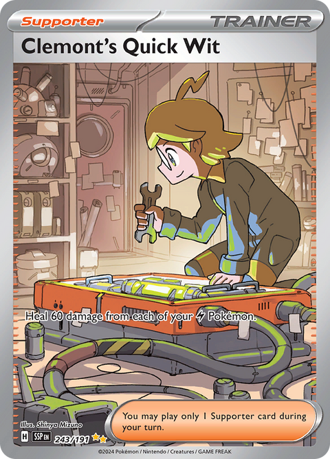 Clemont's Quick Wit 243/191 from Surging Sparks (SSP) - Special Illustration Rare English Pokémon TCG single card