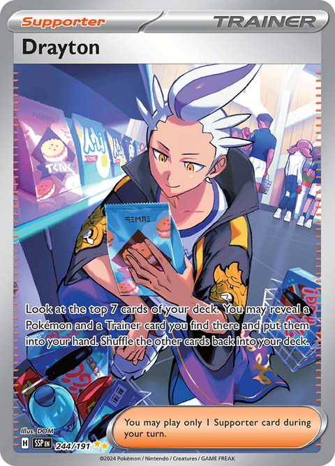 Drayton 244/191 from Surging Sparks (SSP) - Special Illustration Rare English Pokémon TCG single card