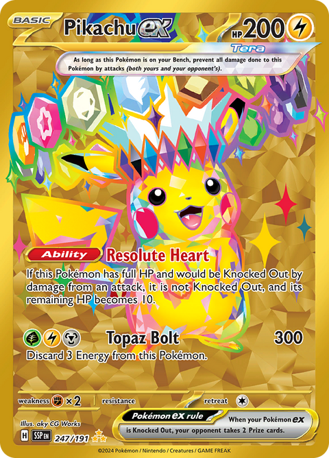 Pikachu ex 247/191 from Surging Sparks (SSP) - Hyper Rare English Pokémon TCG single card
