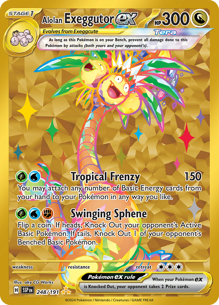 Alolan Exeggutor ex 248/191 from Surging Sparks (SSP) - Hyper Rare English Pokémon TCG single card