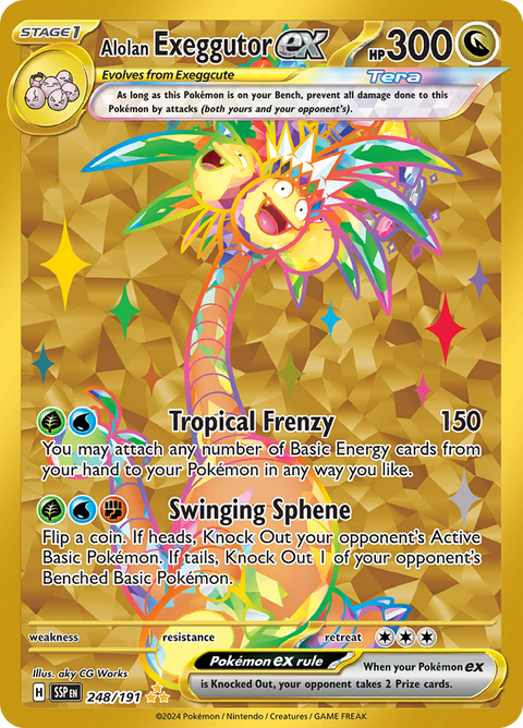 Alolan Exeggutor ex 248/191 from Surging Sparks (SSP) - Hyper Rare English Pokémon TCG single card