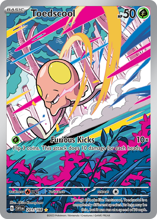 Toedscool 201/198 from Scarlet & Violet (SVI) - Illustration Rare English Pokémon TCG single card