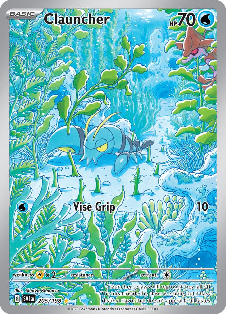 Clauncher 205/198 from Scarlet & Violet (SVI) - Illustration Rare English Pokémon TCG single card