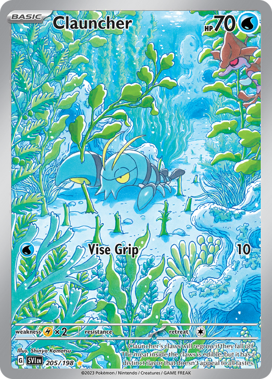 Clauncher 205/198 from Scarlet & Violet (SVI) - Illustration Rare English Pokémon TCG single card