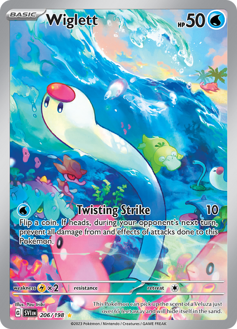 Wiglett 206/198 from Scarlet & Violet (SVI) - Illustration Rare English Pokémon TCG single card