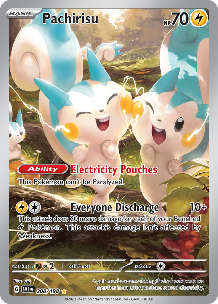 Pachirisu 208/198 from Scarlet & Violet (SVI) - Illustration Rare English Pokémon TCG single card
