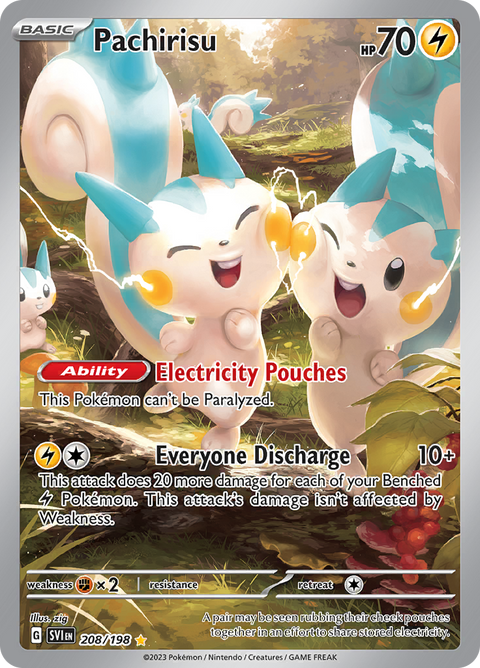Pachirisu 208/198 from Scarlet & Violet (SVI) - Illustration Rare English Pokémon TCG single card