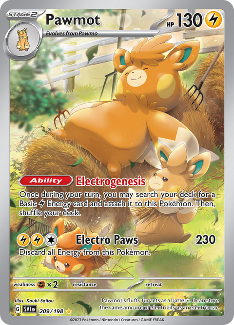 Pawmot 209/198 from Scarlet & Violet (SVI) - Illustration Rare English Pokémon TCG single card