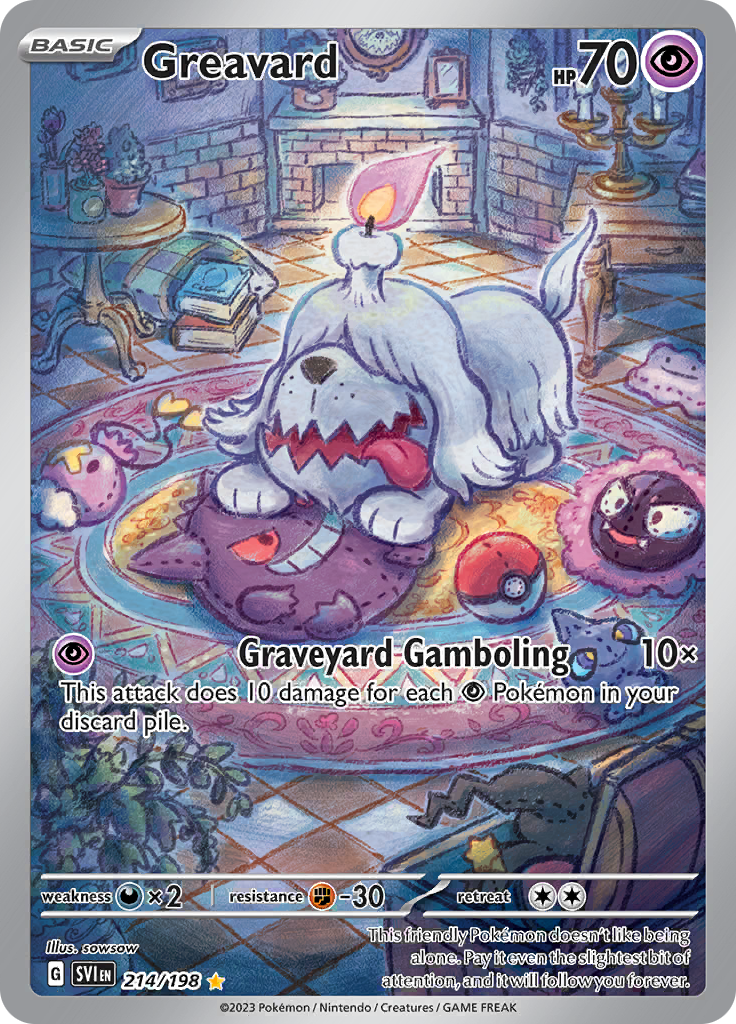 Greavard 214/198 from Scarlet & Violet (SVI) - Illustration Rare English Pokémon TCG single card