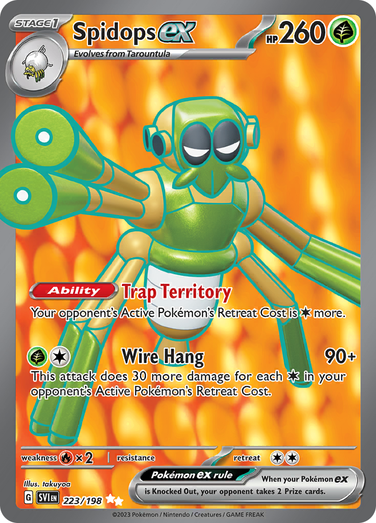 Spidops ex 223/198 from Scarlet & Violet (SVI) - Ultra Rare English Pokémon TCG single card