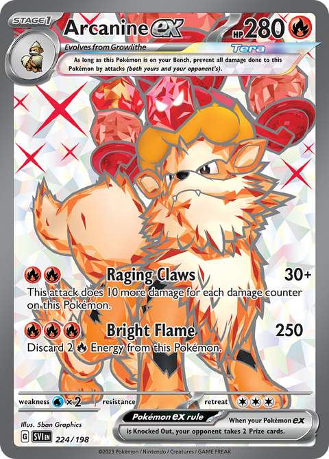 Arcanine ex 224/198 from Scarlet & Violet (SVI) - Ultra Rare English Pokémon TCG single card