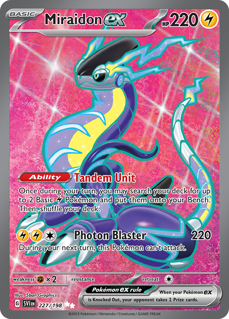 Miraidon ex 227/198 from Scarlet & Violet (SVI) - Ultra Rare English Pokémon TCG single card