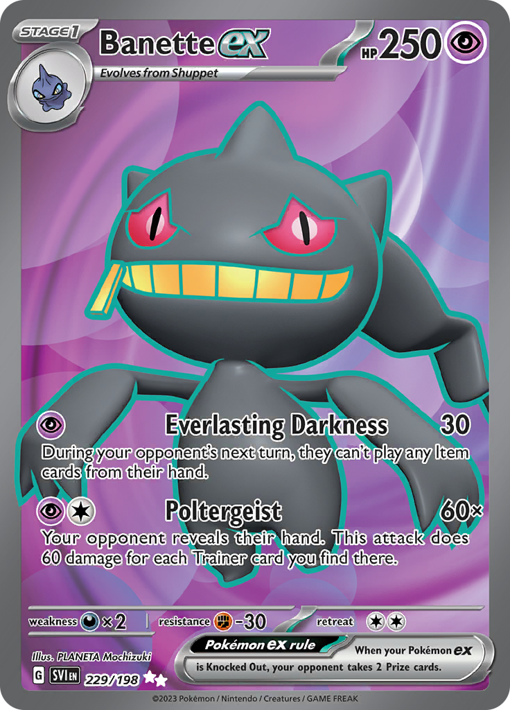 Banette ex 229/198 from Scarlet & Violet (SVI) - Ultra Rare English Pokémon TCG single card