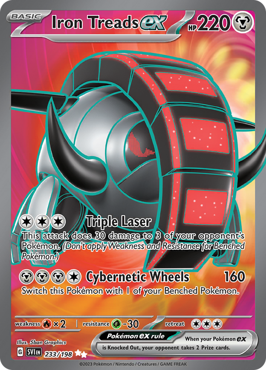Iron Treads ex 233/198 from Scarlet & Violet (SVI) - Ultra Rare English Pokémon TCG single card