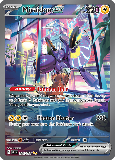 Miraidon ex 244/198 from Scarlet & Violet (SVI) - Special Illustration Rare English Pokémon TCG single card
