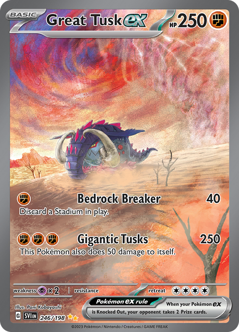 Great Tusk ex 246/198 from Scarlet & Violet (SVI) - Special Illustration Rare English Pokémon TCG single card