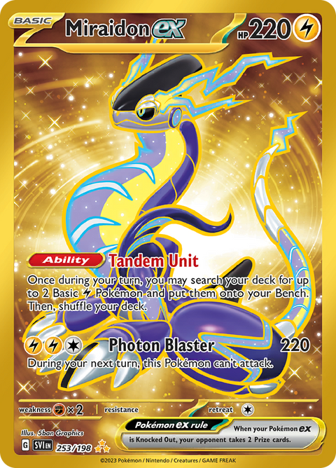 Miraidon ex 253/198 from Scarlet & Violet (SVI) - Hyper Rare English Pokémon TCG single card