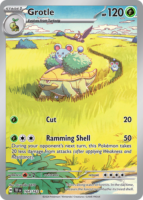 Grotle 164/162 from Temporal Forces (TEF) - Illustration Rare English Pokémon TCG single card