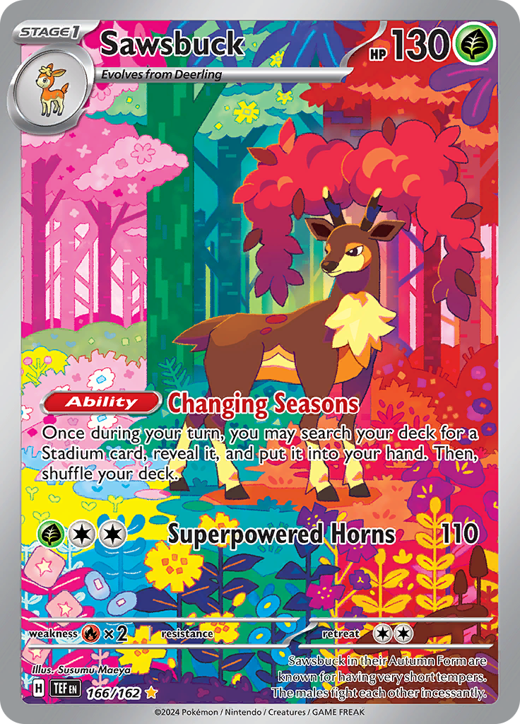 Sawsbuck 166/162 from Temporal Forces (TEF) - Illustration Rare English Pokémon TCG single card