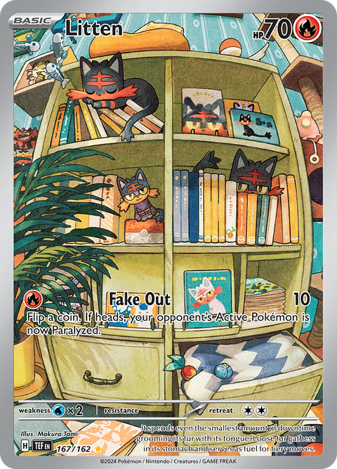 Litten 167/162 from Temporal Forces (TEF) - Illustration Rare English Pokémon TCG single card