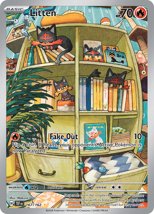 Litten 167/162 from Temporal Forces (TEF) - Illustration Rare English Pokémon TCG single card