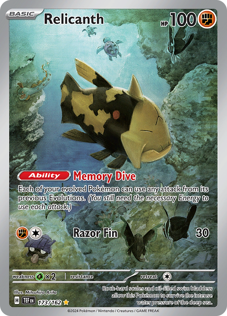 Relicanth 173/162 from Temporal Forces (TEF) - Illustration Rare English Pokémon TCG single card
