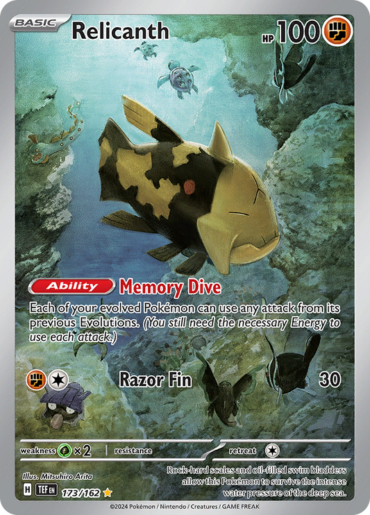 Relicanth 173/162 from Temporal Forces (TEF) - Illustration Rare English Pokémon TCG single card