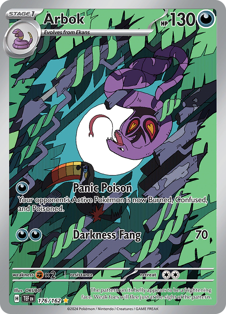 Arbok 176/162 from Temporal Forces (TEF) - Illustration Rare English Pokémon TCG single card