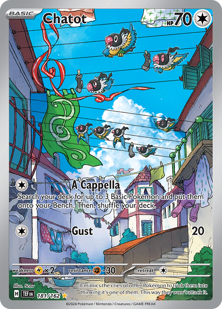 Chatot 181/162 from Temporal Forces (TEF) - Illustration Rare English Pokémon TCG single card