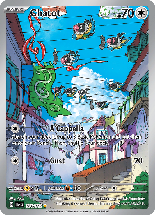Chatot 181/162 from Temporal Forces (TEF) - Illustration Rare English Pokémon TCG single card