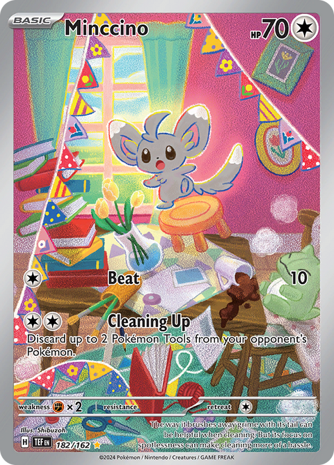 Minccino 182/162 from Temporal Forces (TEF) - Illustration Rare English Pokémon TCG single card
