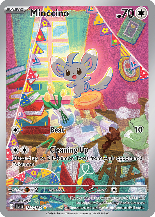 Minccino 182/162 from Temporal Forces (TEF) - Illustration Rare English Pokémon TCG single card