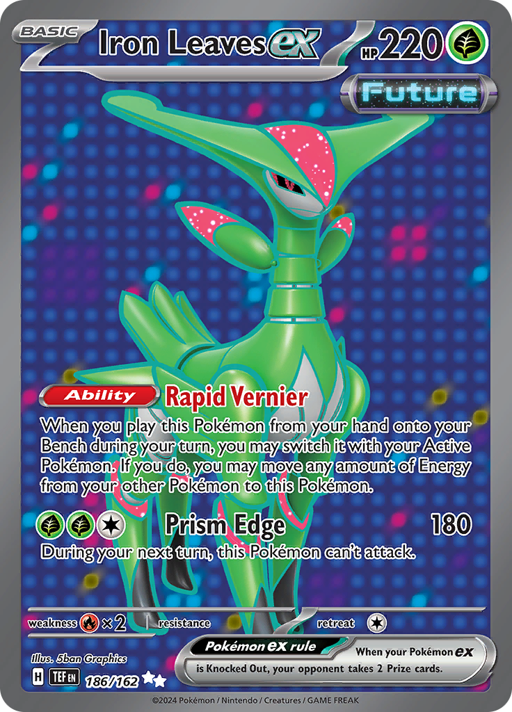 Iron Leaves ex 186/162 from Temporal Forces (TEF) - Ultra Rare English Pokémon TCG single card