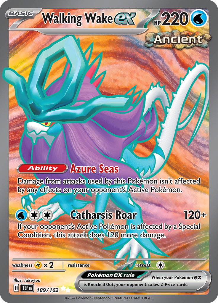 Walking Wake ex 189/162 from Temporal Forces (TEF) - Ultra Rare English Pokémon TCG single card