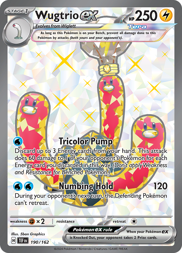 Wugtrio ex 190/162 from Temporal Forces (TEF) - Ultra Rare English Pokémon TCG single card