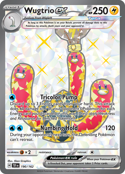 Wugtrio ex 190/162 from Temporal Forces (TEF) - Ultra Rare English Pokémon TCG single card