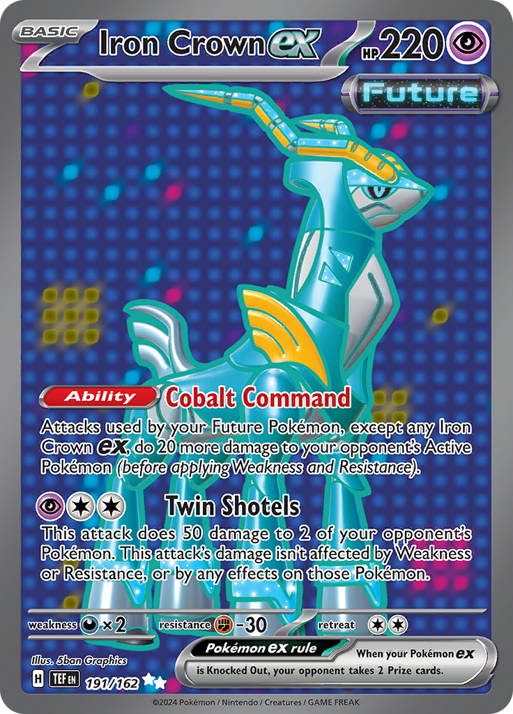 Iron Crown ex 191/162 from Temporal Forces (TEF) - Ultra Rare English Pokémon TCG single card
