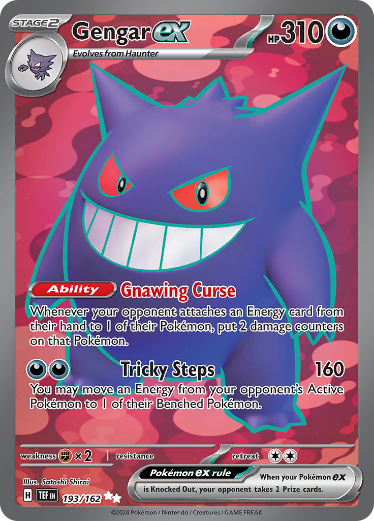 Gengar ex 193/162 from Temporal Forces (TEF) - Ultra Rare English Pokémon TCG single card