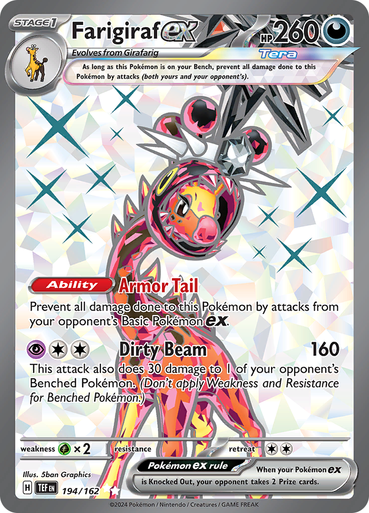 Farigiraf ex 194/162 from Temporal Forces (TEF) - Ultra Rare English Pokémon TCG single card