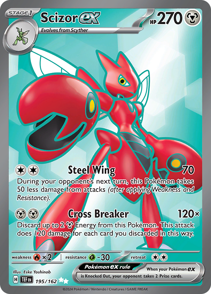 Scizor ex 195/162 from Temporal Forces (TEF) - Ultra Rare English Pokémon TCG single card