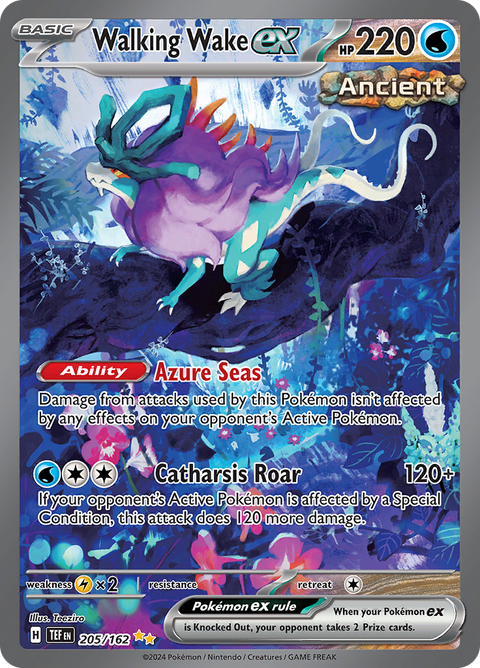 Walking Wake ex 205/162 from Temporal Forces (TEF) - Special Illustration Rare English Pokémon TCG single card