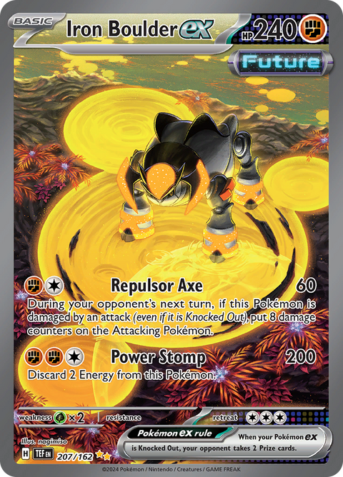 Iron Boulder ex 207/162 from Temporal Forces (TEF) - Special Illustration Rare English Pokémon TCG single card