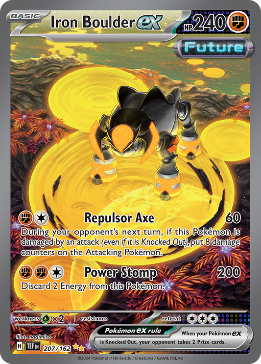 Iron Boulder ex 207/162 from Temporal Forces (TEF) - Special Illustration Rare English Pokémon TCG single card