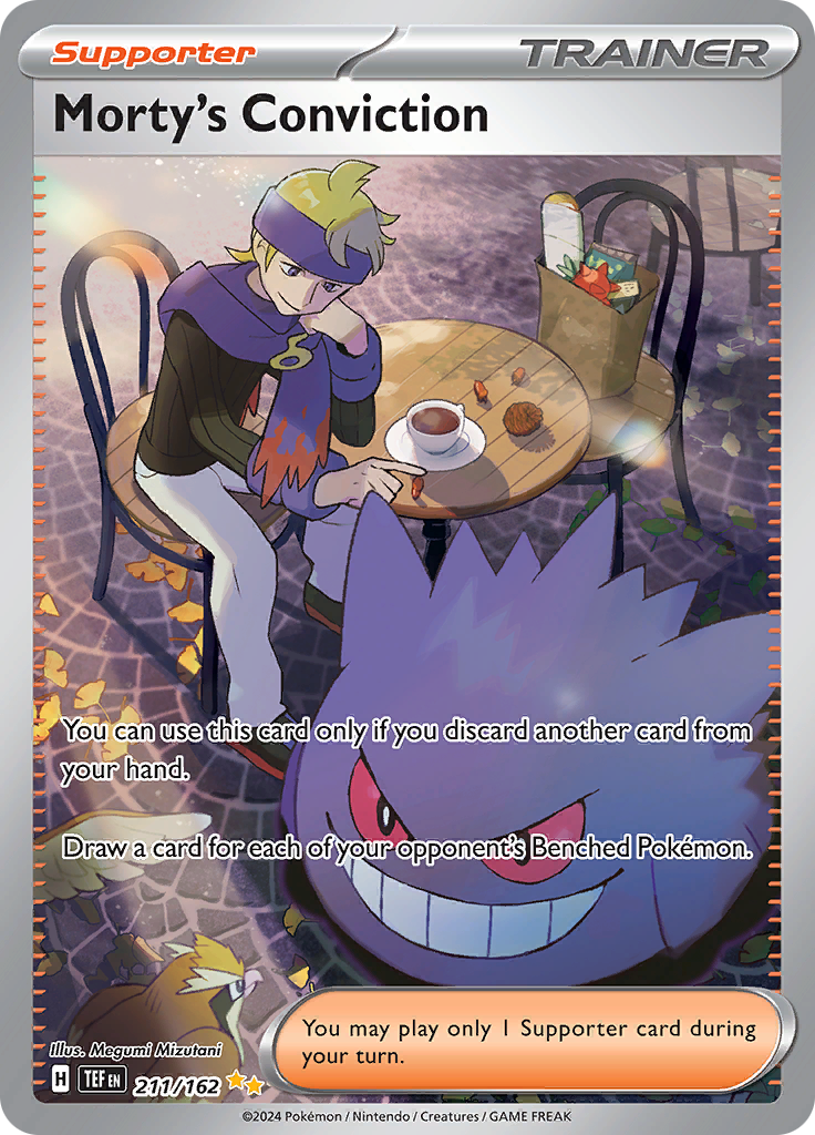 Morty's Conviction 211/162 from Temporal Forces (TEF) - Special Illustration Rare English Pokémon TCG single card