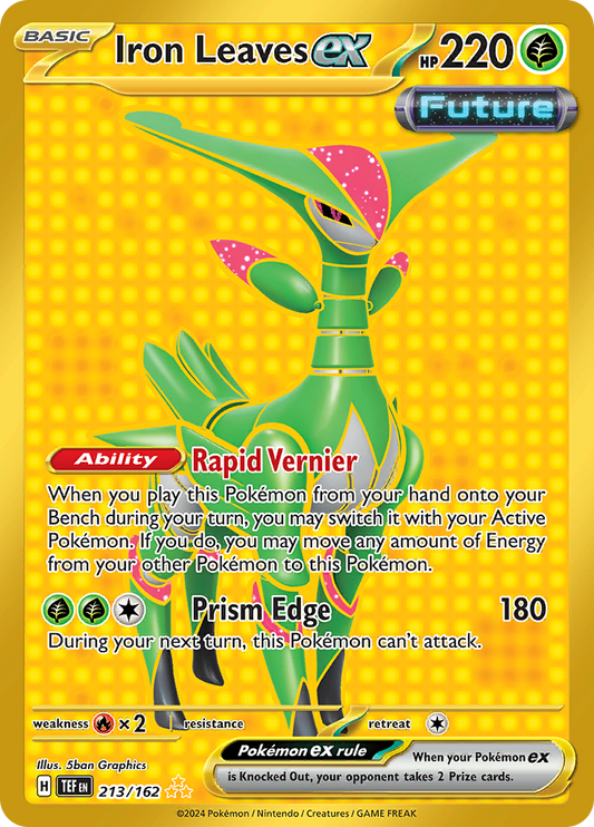 Iron Leaves ex 213/162 from Temporal Forces (TEF) - Hyper Rare English Pokémon TCG single card