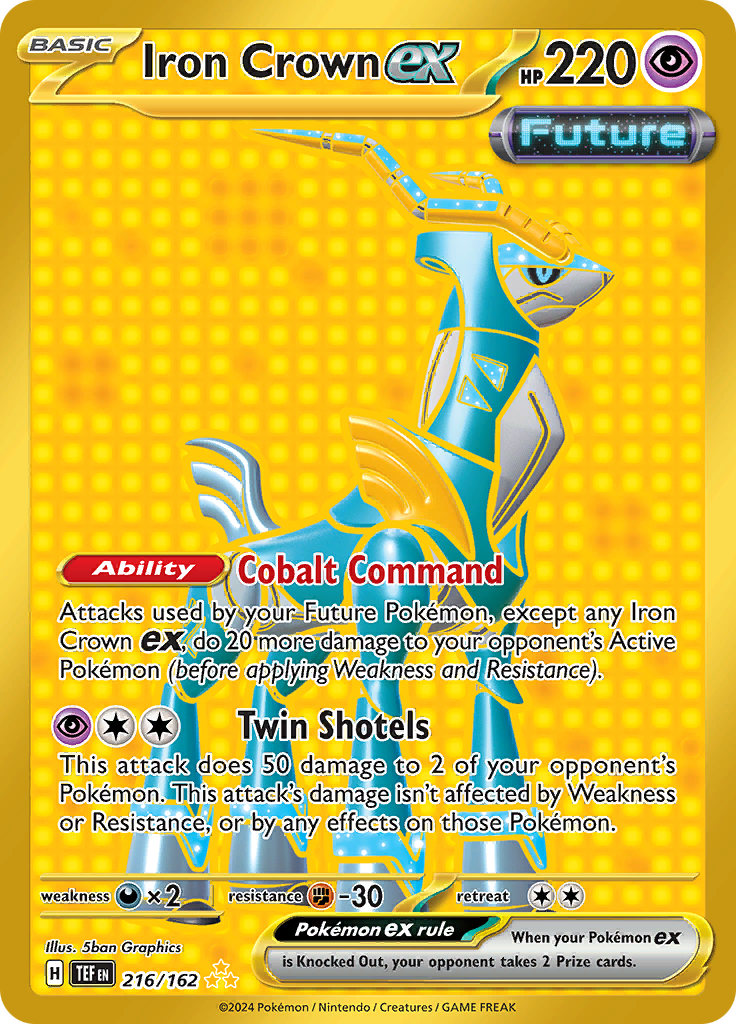 Iron Crown ex 216/162 from Temporal Forces (TEF) - Hyper Rare English Pokémon TCG single card