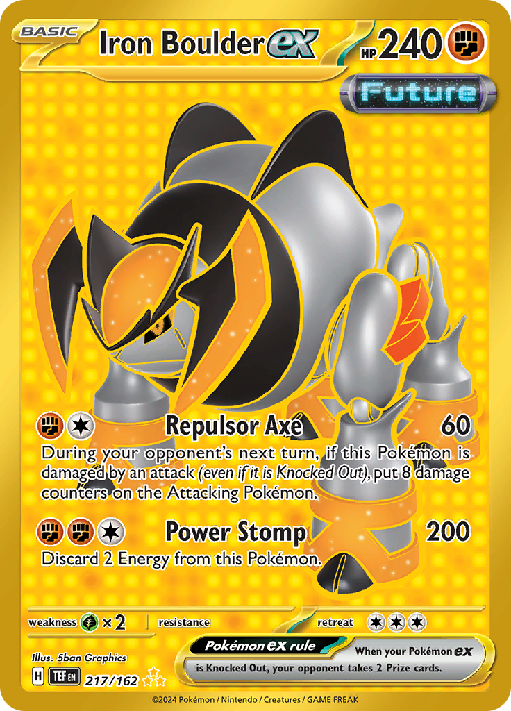 Iron Boulder ex 217/162 from Temporal Forces (TEF) - Hyper Rare English Pokémon TCG single card