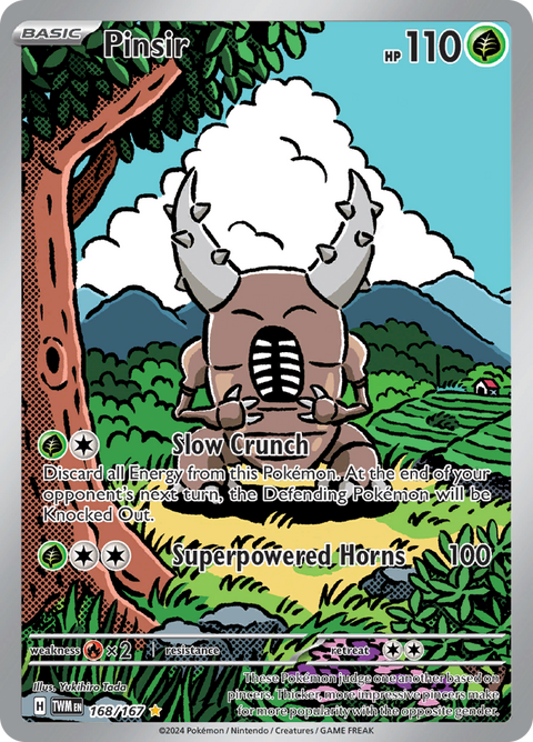 Pinsir 168/167 from Twilight Masquerade (TWM) - Illustration Rare English Pokémon TCG single card